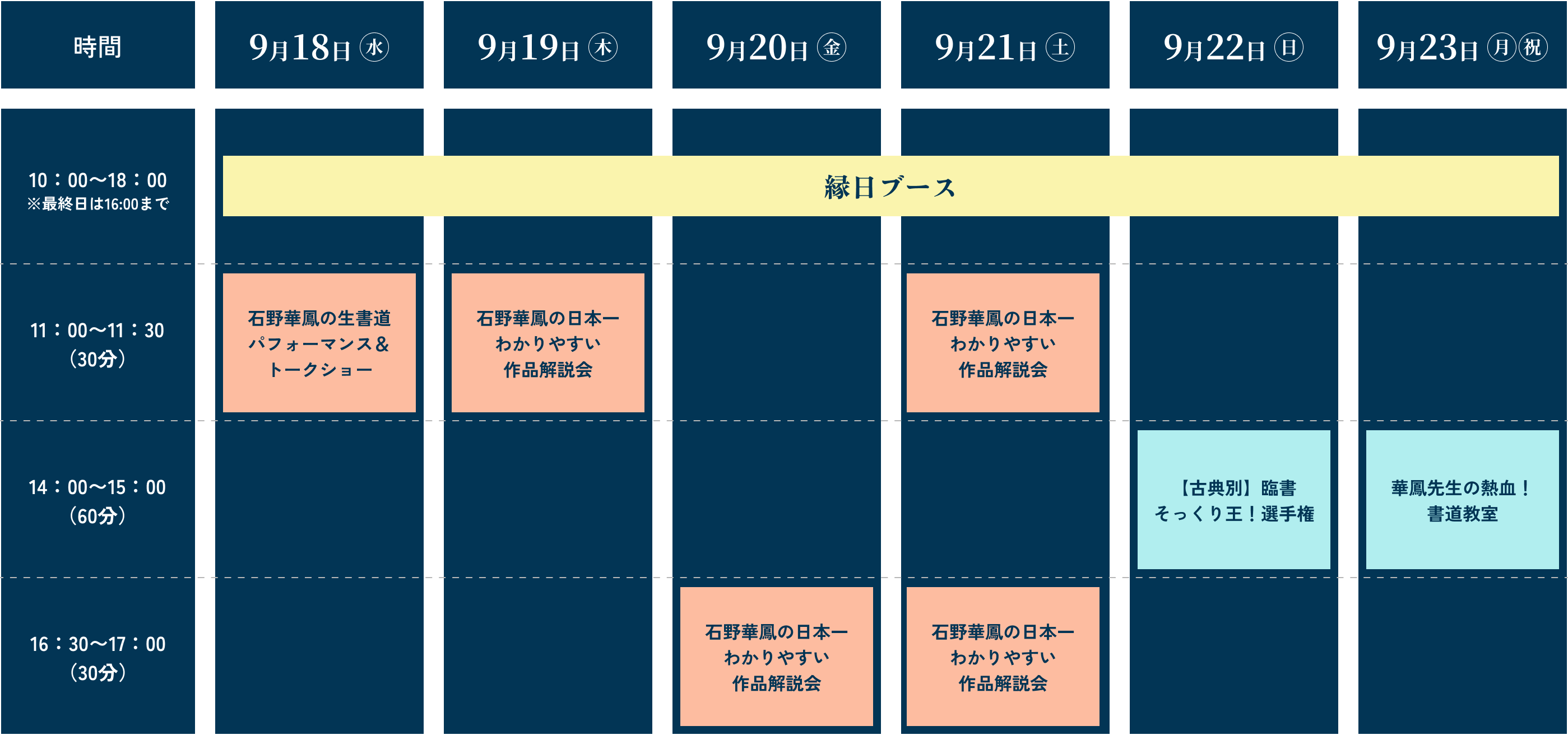 タイムテーブル詳細